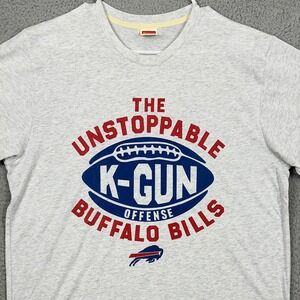 Buffalo Bills Homage Mens Large T Shirt Football Tee Light Gray Graphic NFL EUC